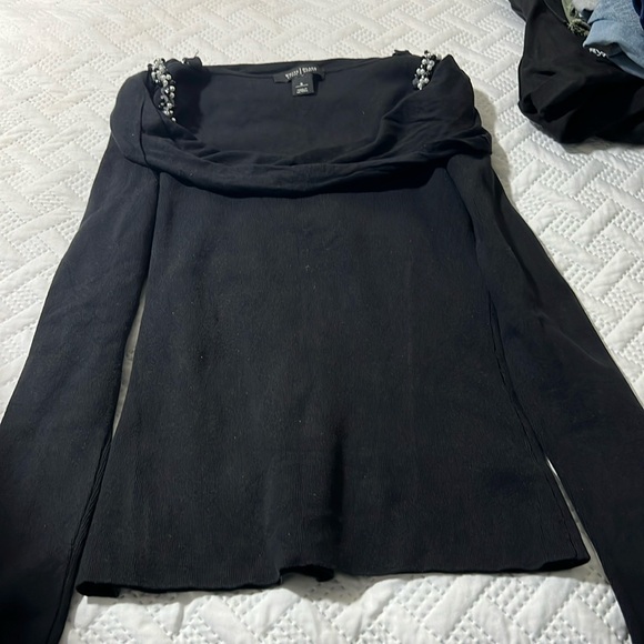 White House Black Market sweater with beaded shoulder straps - Picture 1 of 2